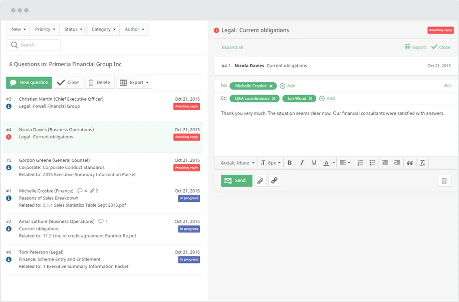 iDeals Virtual Board Room screenshot - 10 Mejores Software de Gobernanza de Juntas en 2026