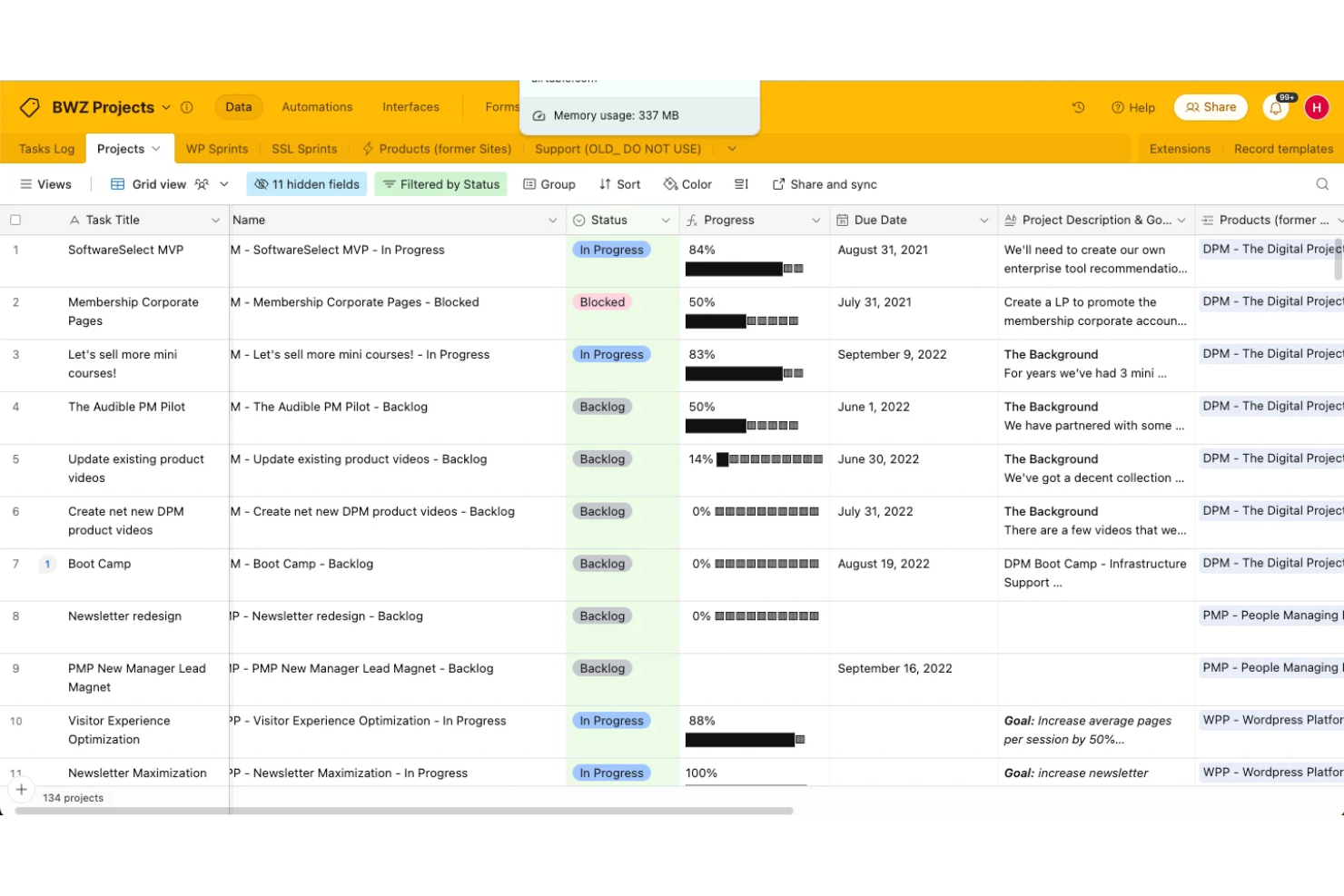 Airtable screenshot - 10 migliori alternative a Smartsheet nel 2026