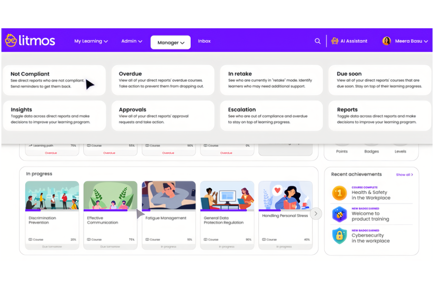 Litmos screenshot - I 10 migliori strumenti AI per l’abilitazione dei partner di canale nel 2026