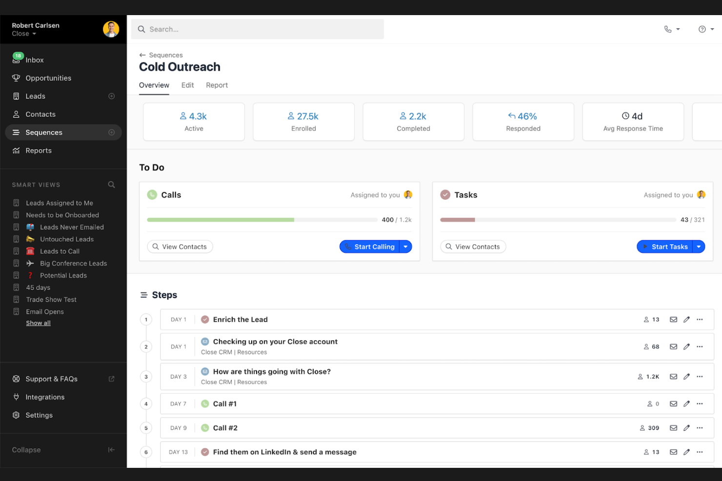 Close screenshot - 10 Mejores Alternativas a monday CRM para 2026