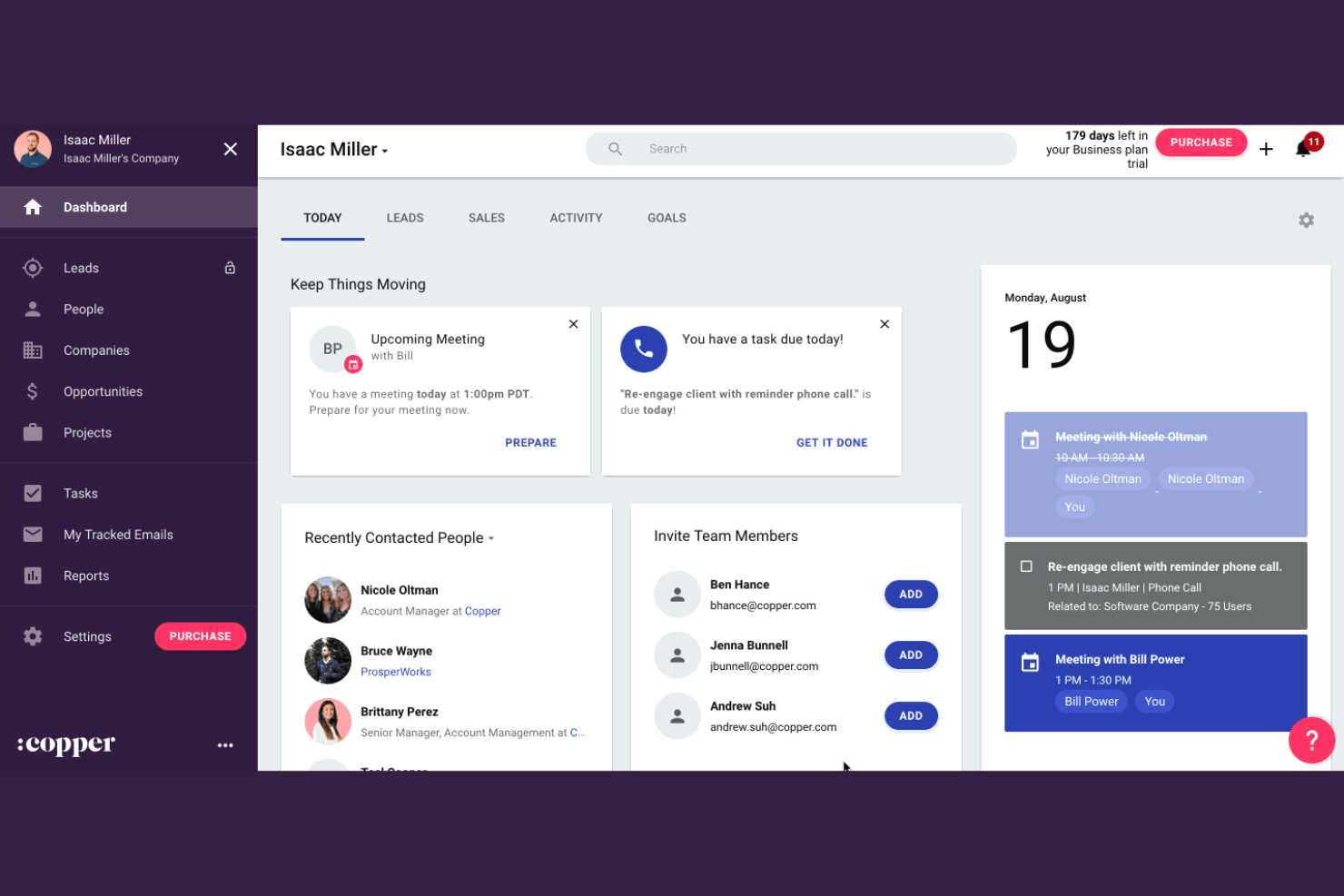 Copper screenshot - 10 Mejores Alternativas a monday CRM para 2026
