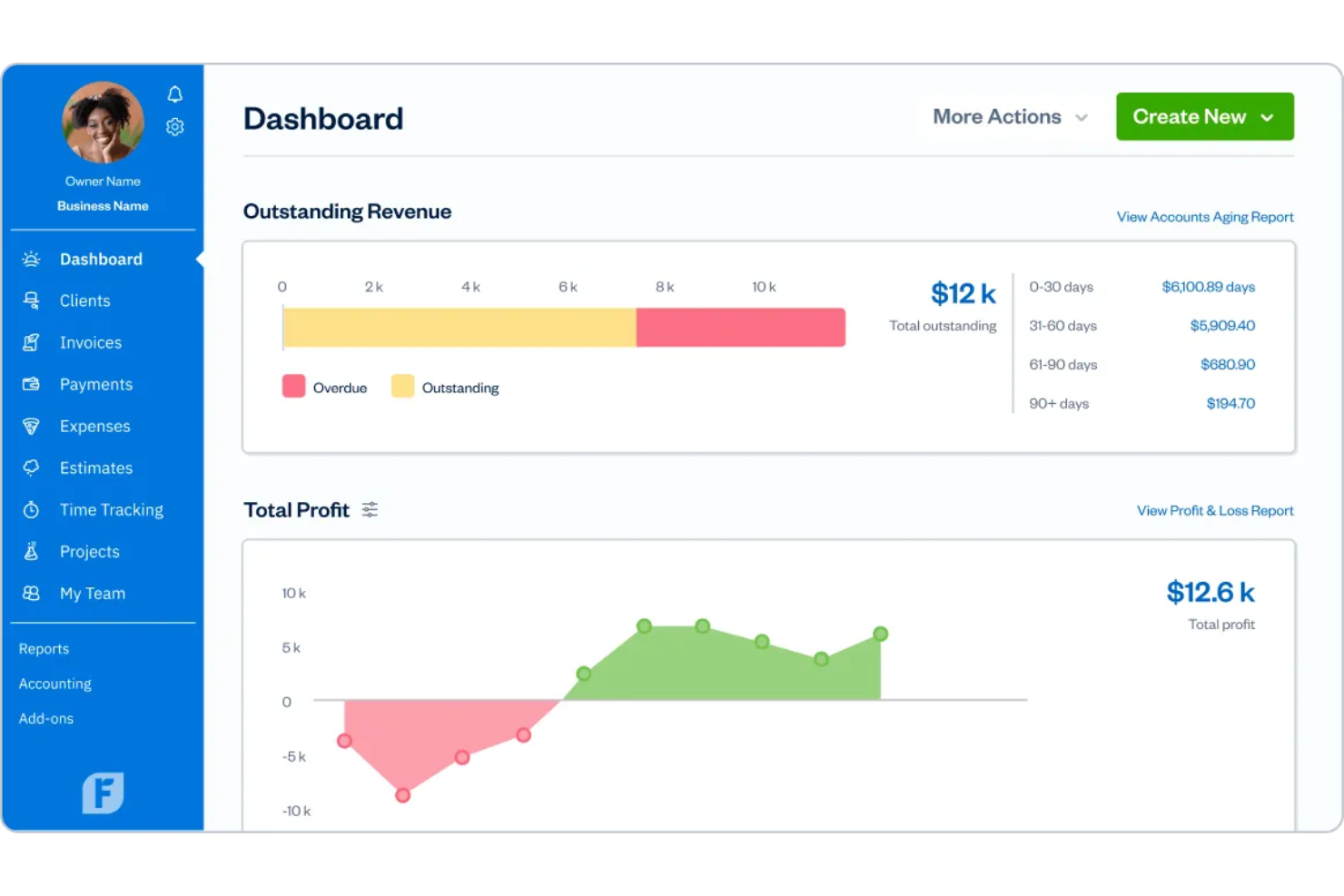 FreshBooks screenshot - 20 Migliori Alternative a QuickBooks Online nel 2026