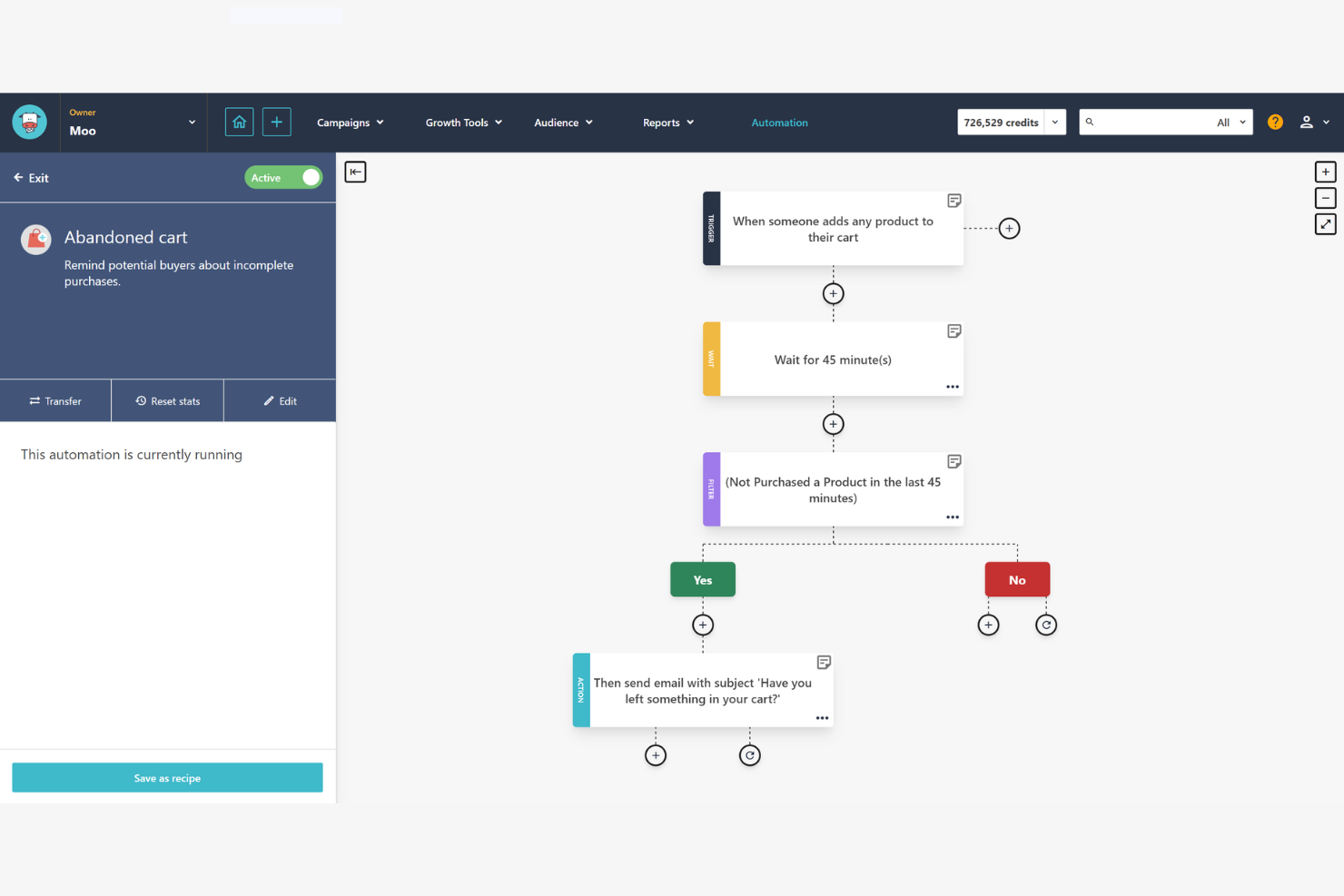 Moosend screenshot - Le 10 migliori alternative ad ActiveCampaign per il 2026