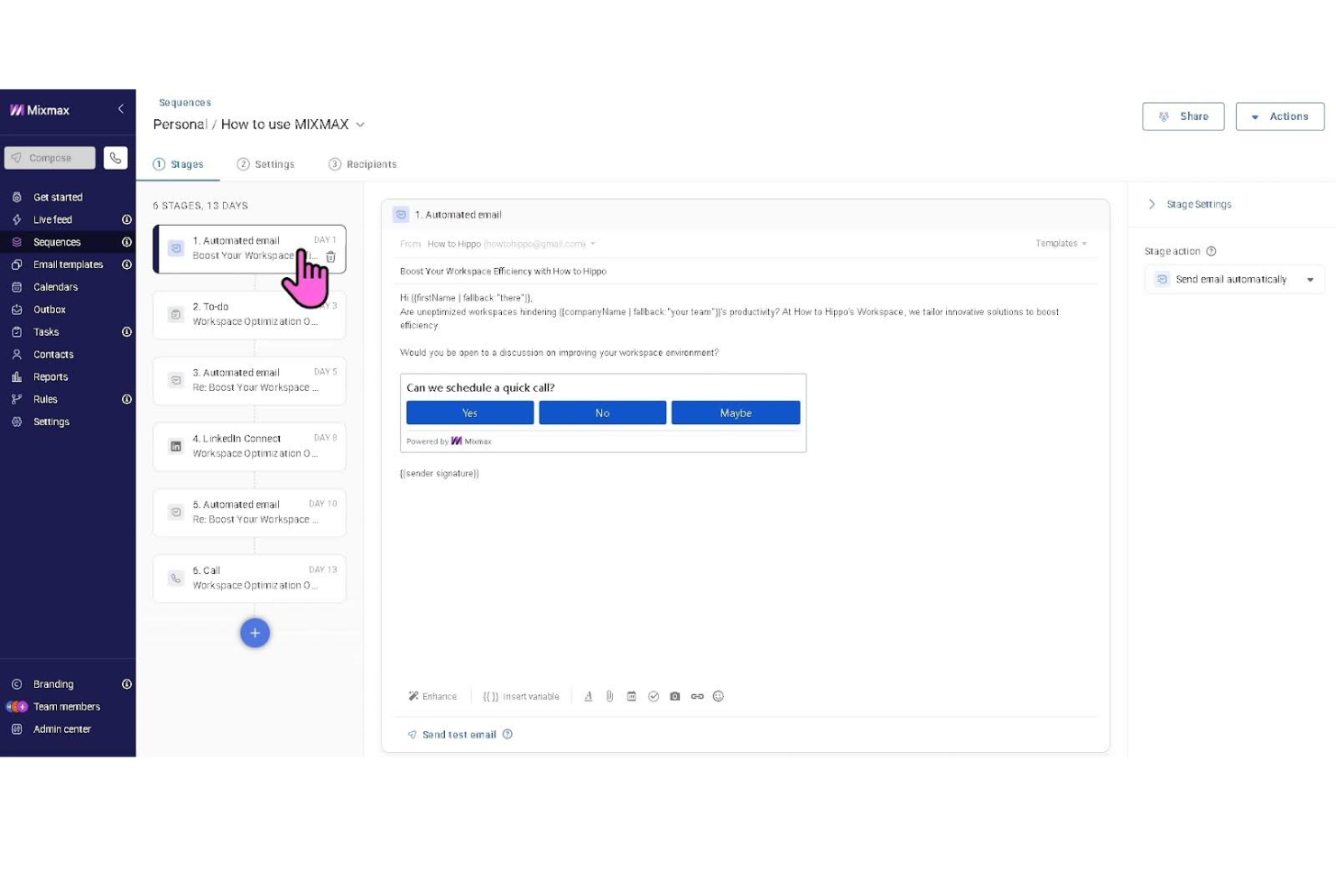 Mixmax screenshot - Las 10 mejores plataformas de interacción de ventas revisadas en 2026