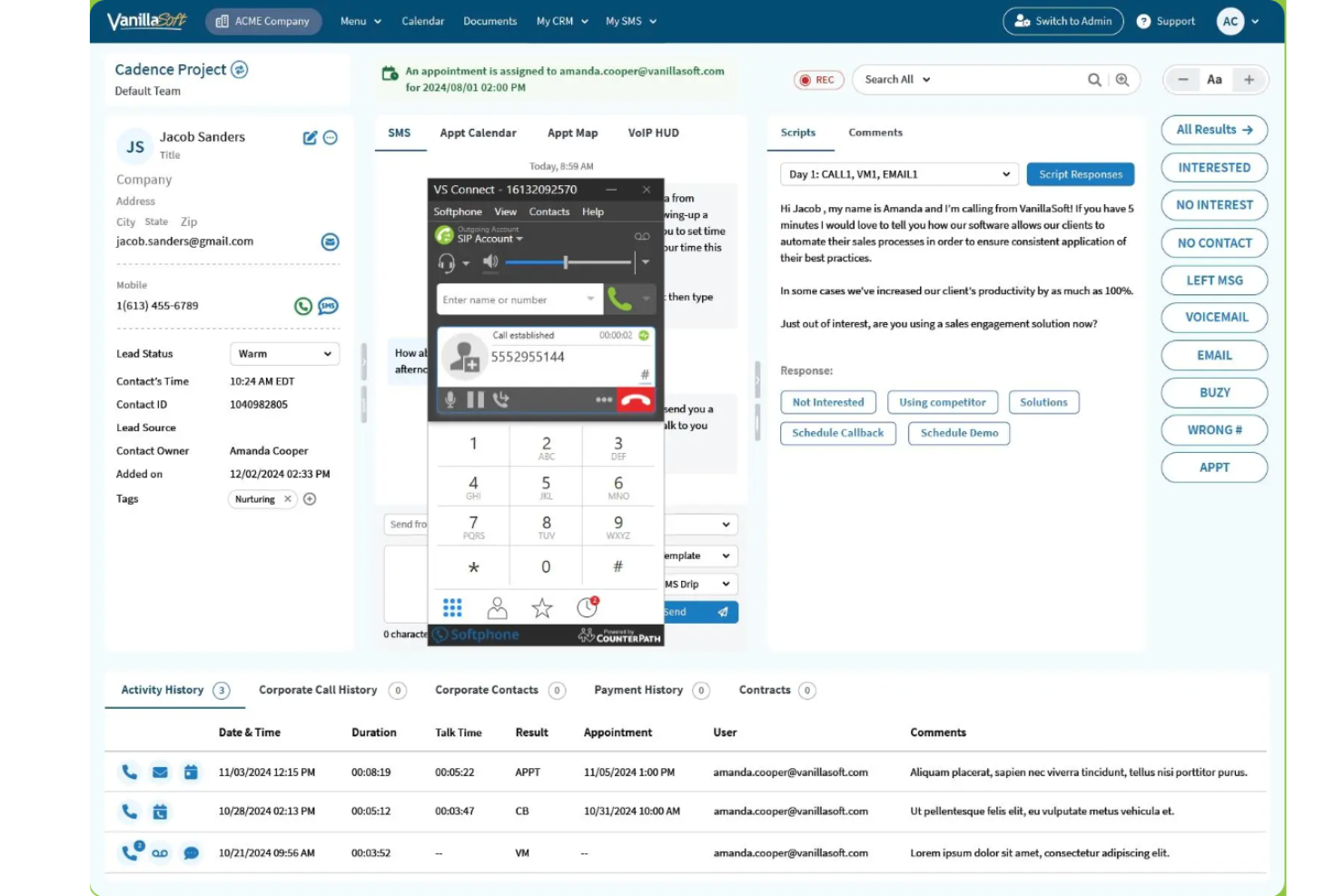 VanillaSoft screenshot - Las 10 mejores plataformas de interacción de ventas revisadas en 2026