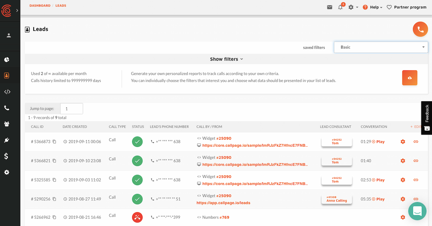 CallPage screenshot - 10 mejores herramientas de generación de leads automatizada seleccionadas para 2026