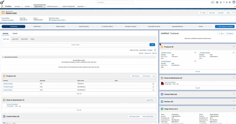 Oneflow screenshot - I 10 migliori software semplici per preventivi recensiti nel 2026