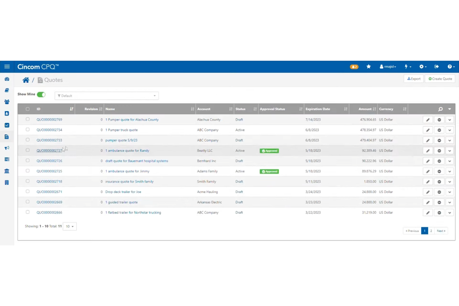 Cincom CPQ screenshot - 10 Mejores Programas de Cotizaciones en la Nube Analizados en 2026