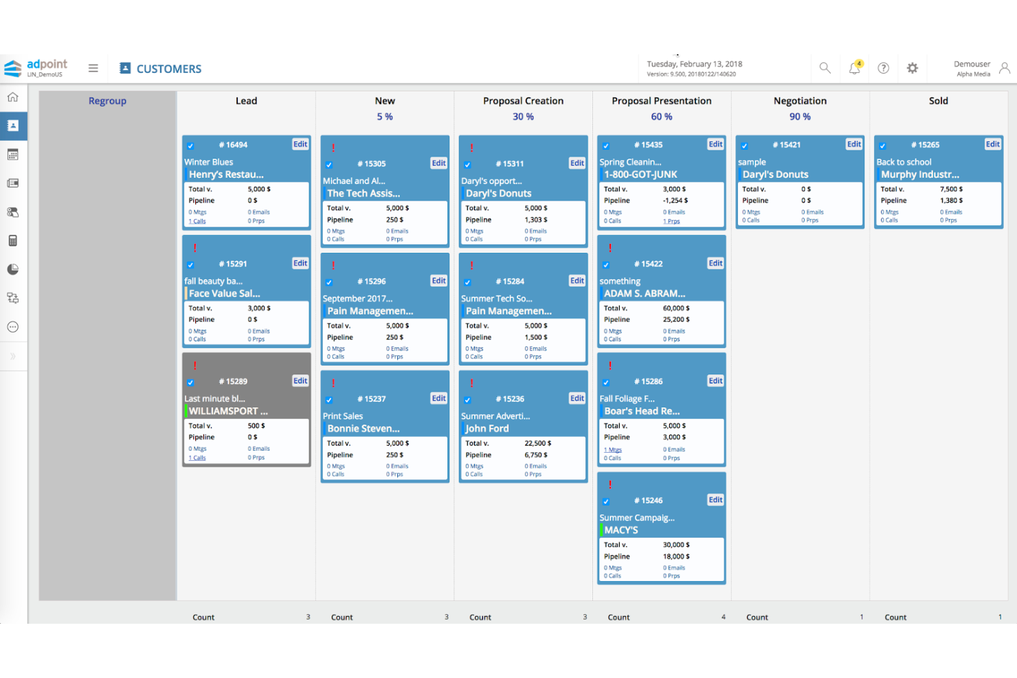 Lineup Systems (Adpoint) screenshot - I 10 migliori software per la gestione delle vendite pubblicitarie recensiti nel 2026
