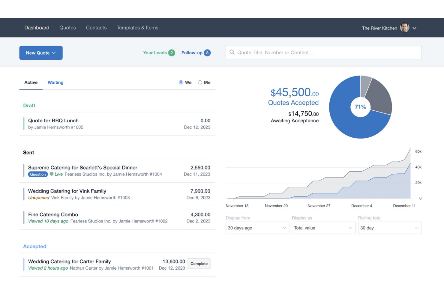 Quotient screenshot - 10 Migliori Software di Preventivazione Basati su Cloud Recensiti nel 2026
