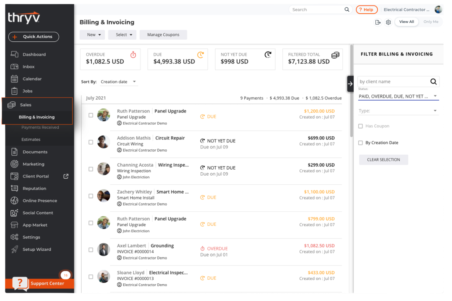 Thryv screenshot - 10 Mejores Software Gratuitos de Seguimiento de Ventas Revisados en 2026
