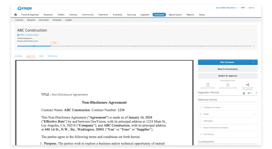 Coupa screenshot - Los 10 mejores programas de gestión de contratos basados en la nube analizados en 2026