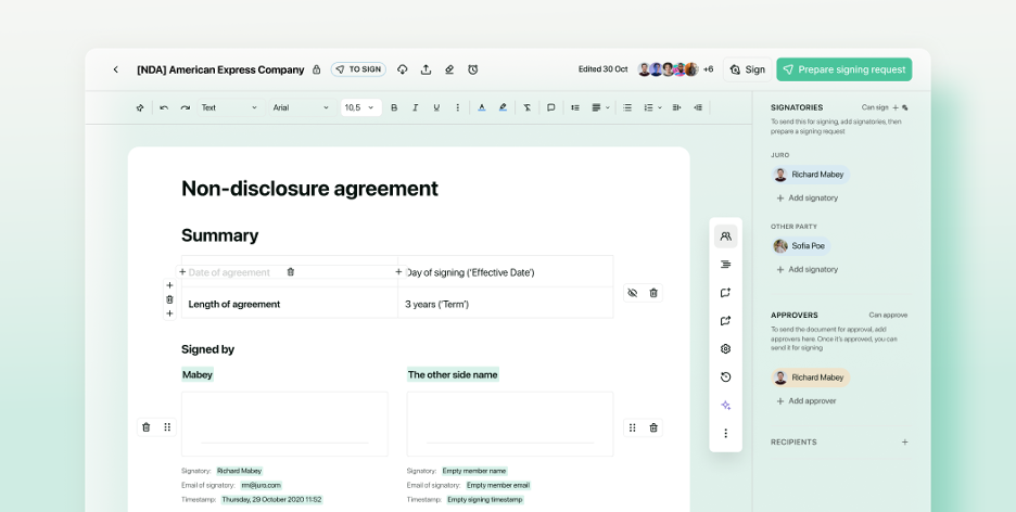 Juro screenshot - Le 10 migliori soluzioni software per la gestione dei contratti basata su cloud recensite nel 2026