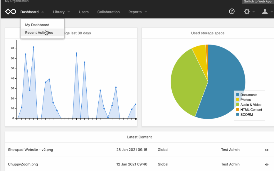 Showpad screenshot - Le 10 migliori soluzioni di gestione dei contenuti di vendita recensite nel 2026
