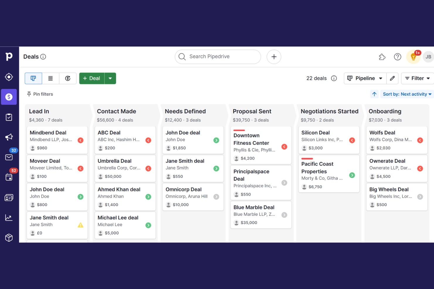 Pipedrive screenshot - Los 10 mejores software de asistentes de ventas con IA revisados en 2026