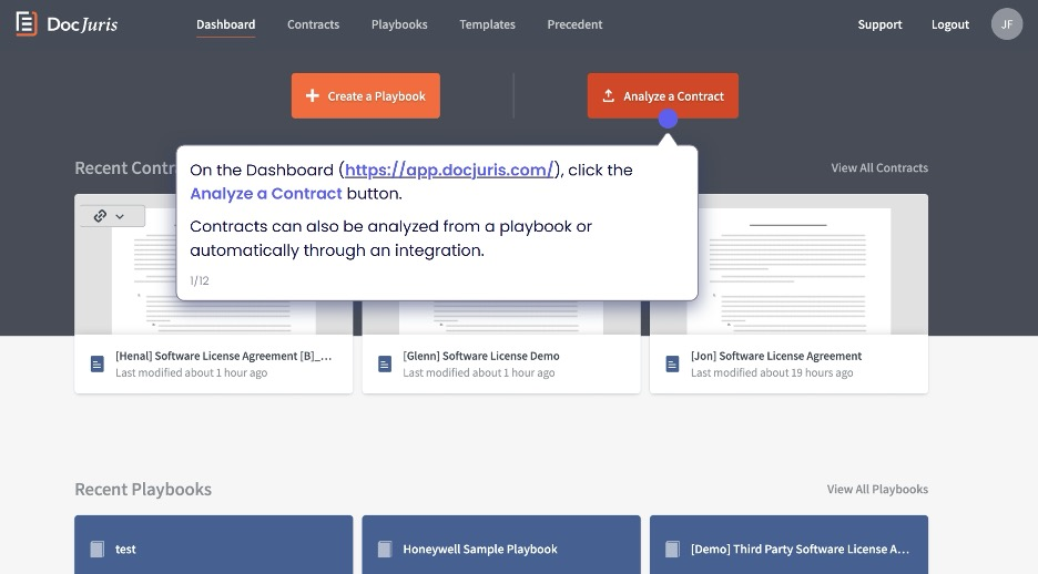DocJuris screenshot - 10 mejores software de revisión de contratos con IA revisados en 2026