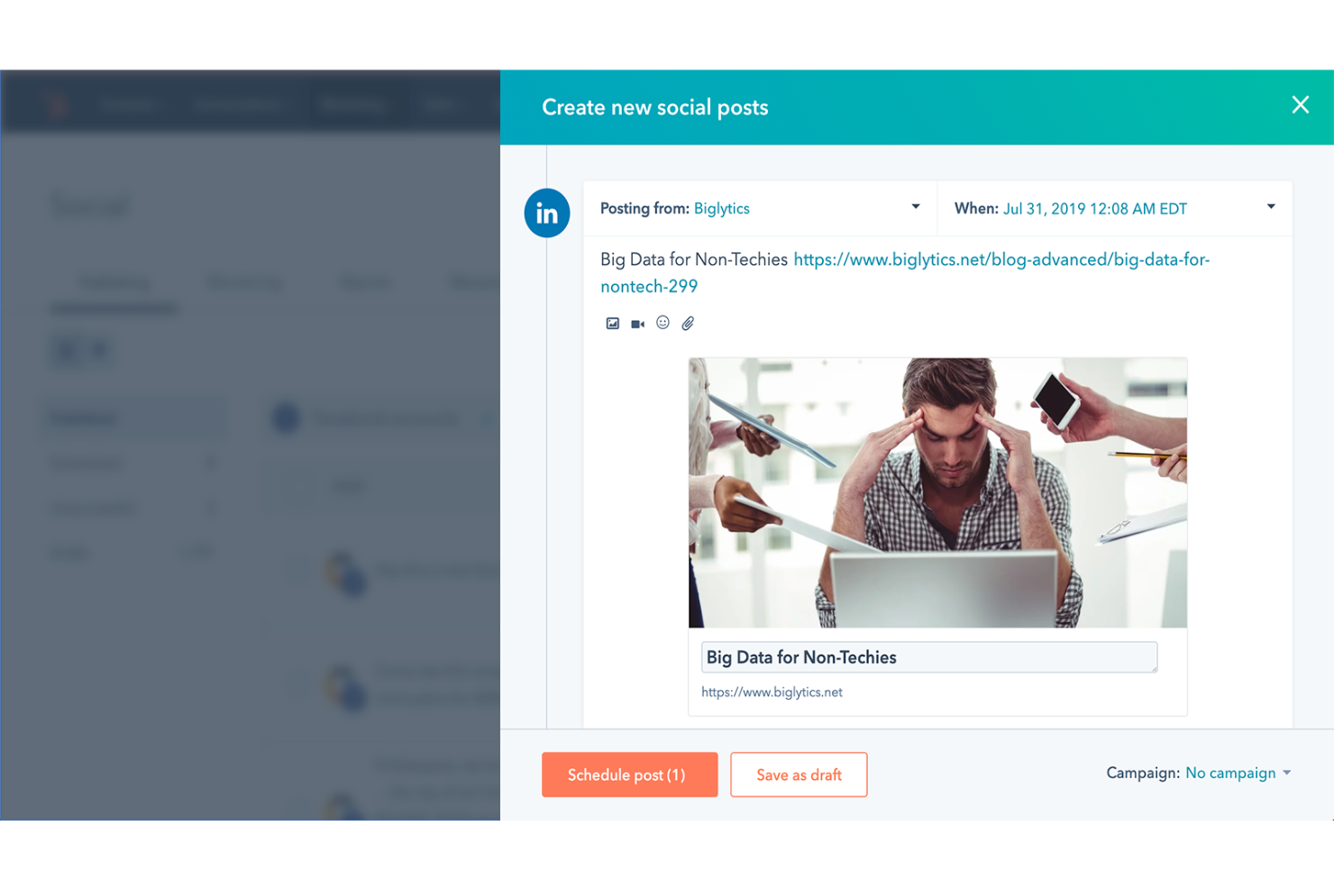 LinkedIn screenshot - Le 10 migliori integrazioni HubSpot per il 2026