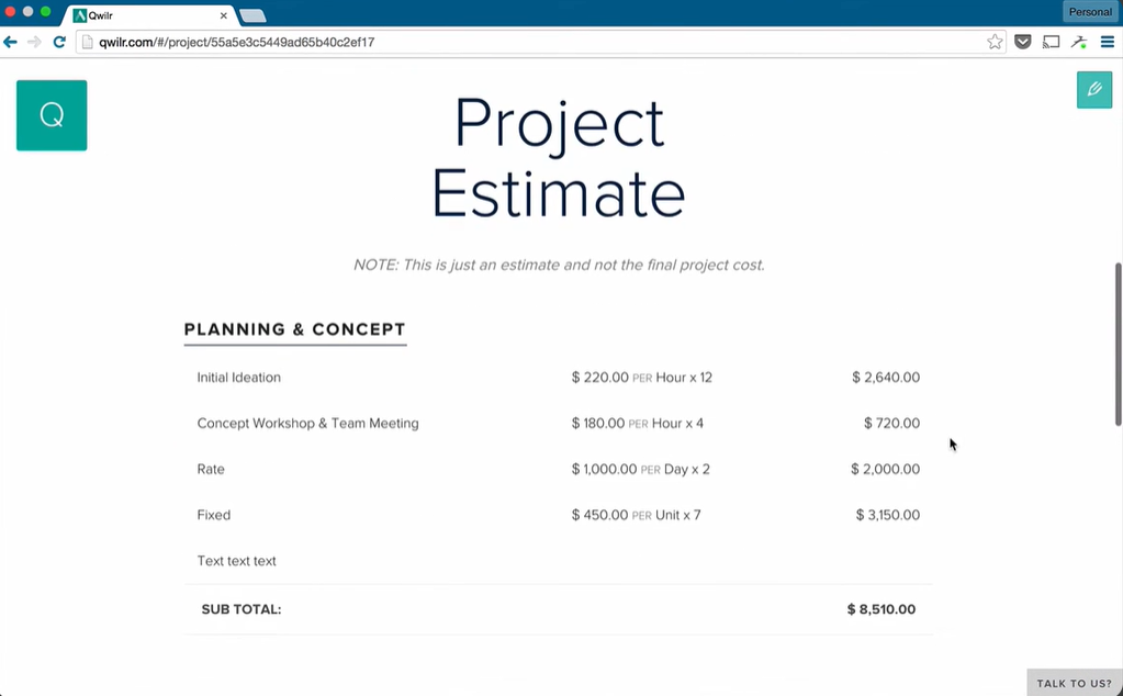 Qwilr screenshot - 20 Mejores Software de Automatización de Propuestas de Ventas en 2026