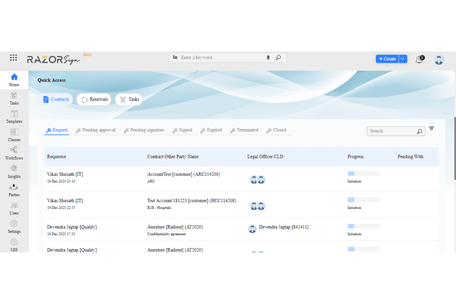 RazorSign screenshot - 10 Mejores Software de Gestión de Contratos SaaS Revisados en 2026