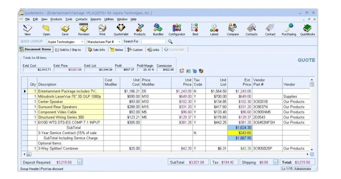 QuoteWerks screenshot - 23 Mejores Software de Cotizaciones para Pequeñas Empresas en 2026