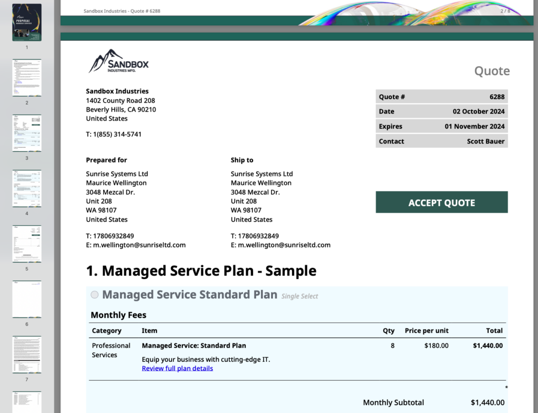 Quoter screenshot - 23 Migliori Software di Preventivazione per Piccole Imprese nel 2026