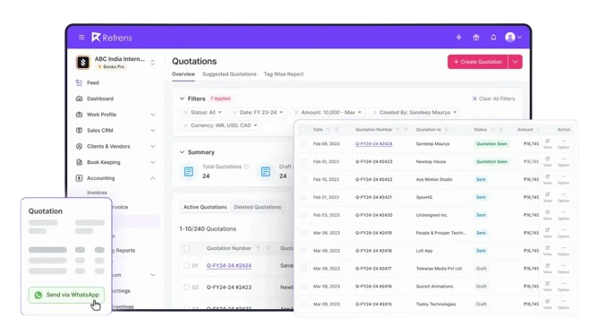 Refrens screenshot - 23 Mejores Software de Cotizaciones para Pequeñas Empresas en 2026