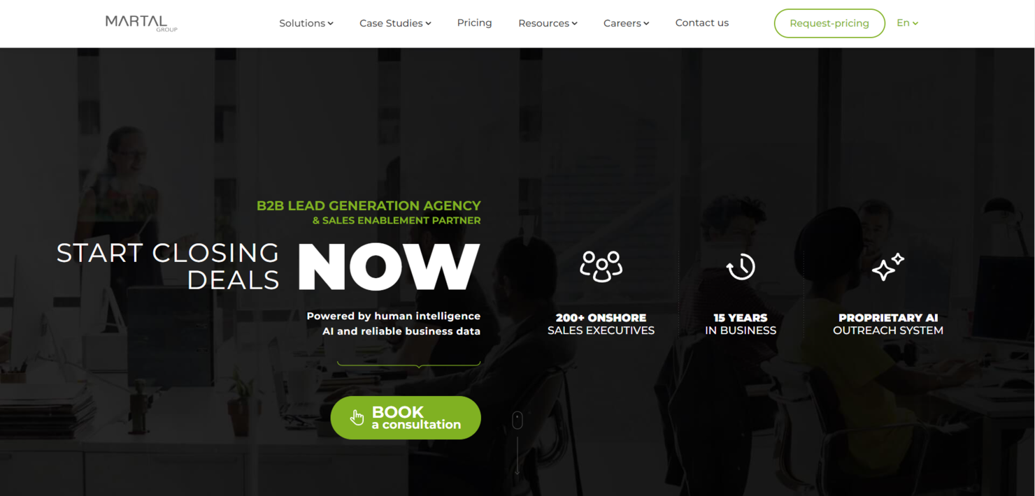 Martal screenshot - 10 Migliori Soluzioni per la Generazione di Lead Recensite nel 2026