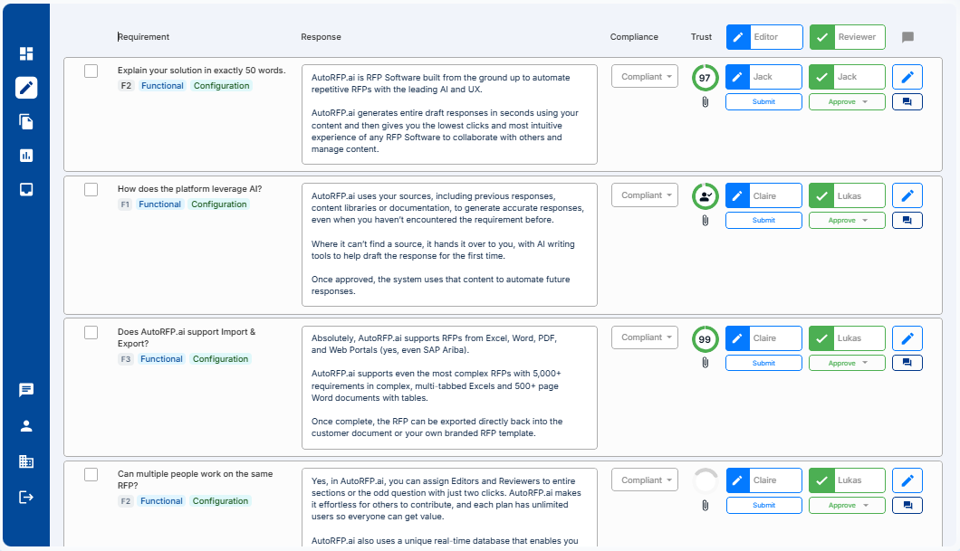 AutoRFP.ai screenshot - Los 10 mejores programas de solicitudes de propuestas analizados en 2026