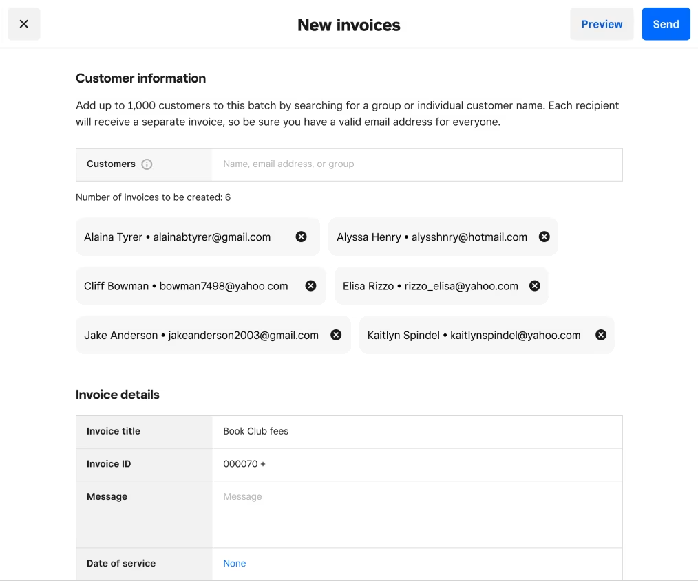 Square Invoices screenshot - Le 10 migliori soluzioni software per preventivi e fatturazione recensite nel 2026