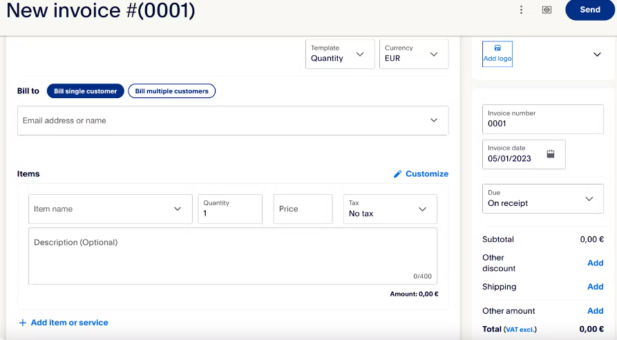 PayPal screenshot - Le 10 migliori soluzioni software per preventivi e fatturazione recensite nel 2026