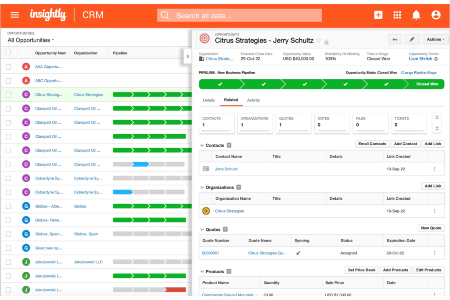 Insightly Health &amp; Wellness CRM screenshot - Le 10 migliori soluzioni CRM per l’assistenza sanitaria recensite per il 2026