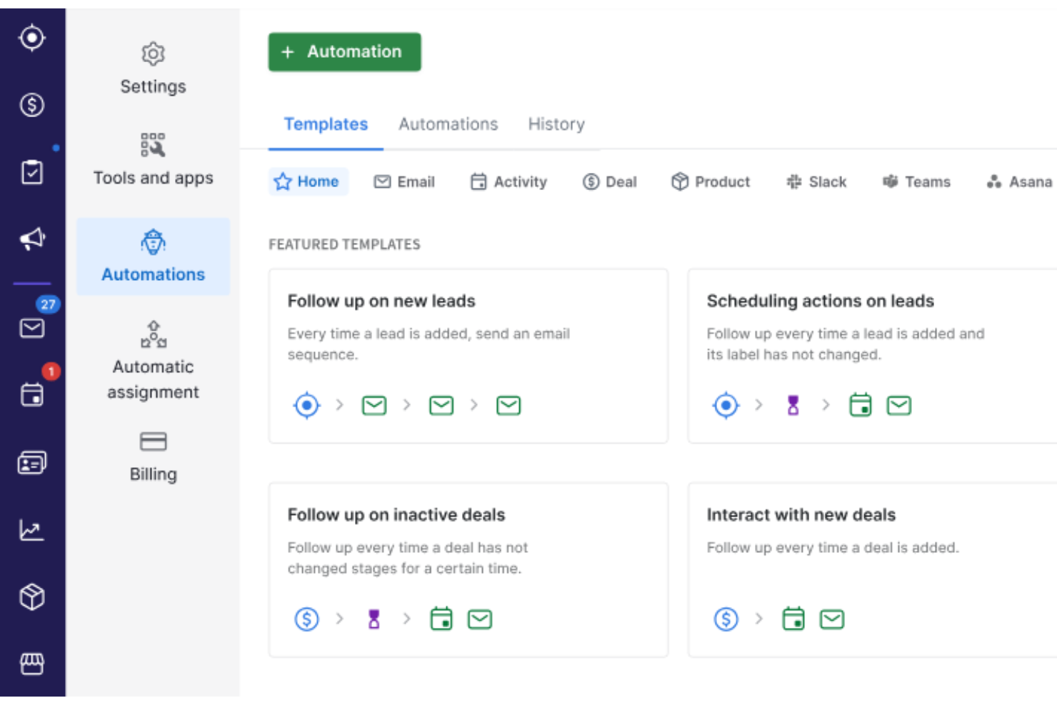 Pipedrive CRM screenshot - 10 Mejores Herramientas CRM con IA Analizadas para 2026