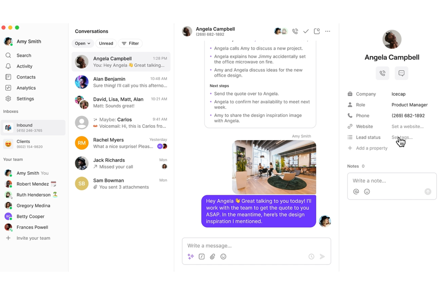 OpenPhone screenshot - Las 10 mejores alternativas a Dialpad analizadas en 2026