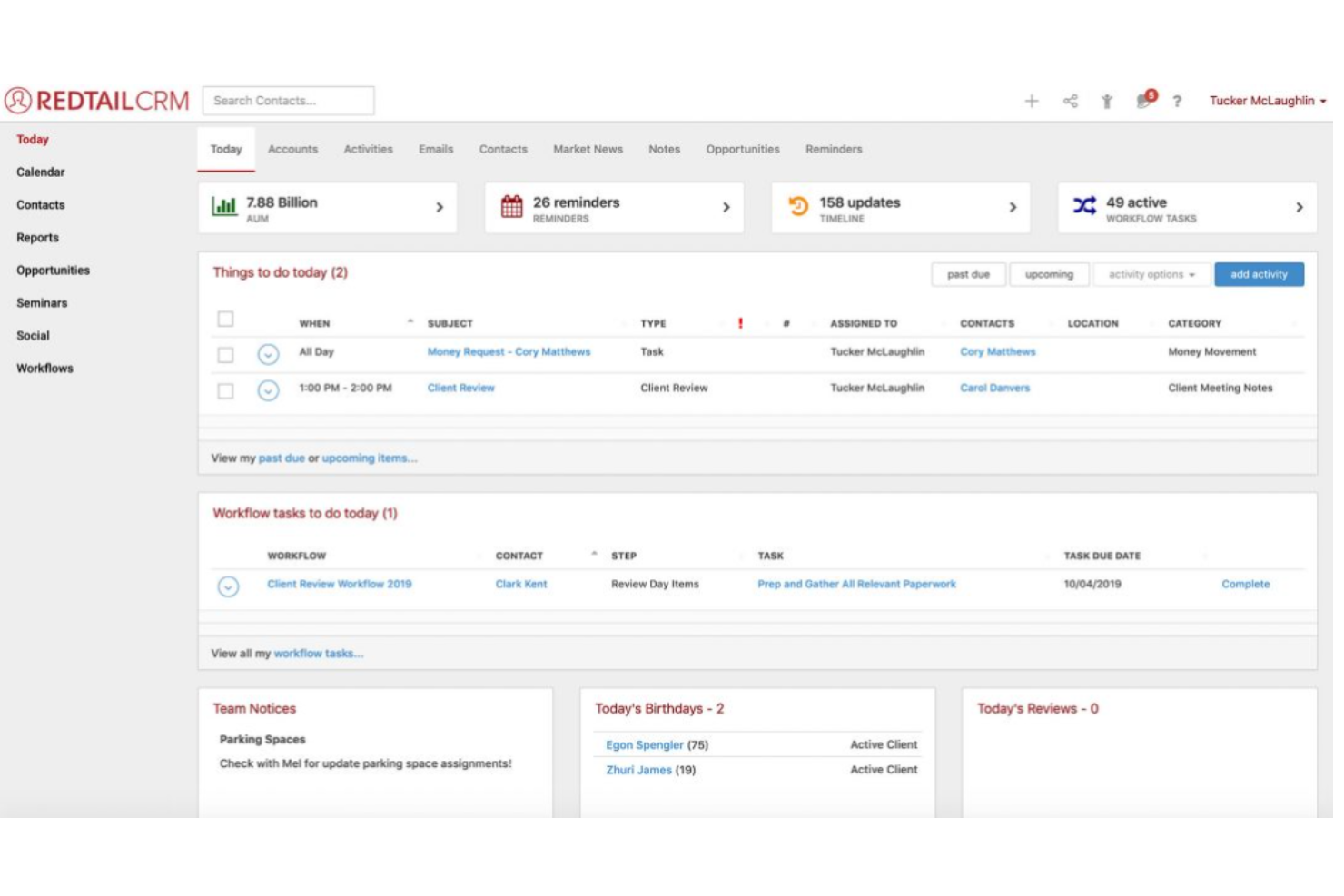 Redtail CRM screenshot - Le 10 migliori soluzioni CRM per il commercio al dettaglio recensite nel 2026