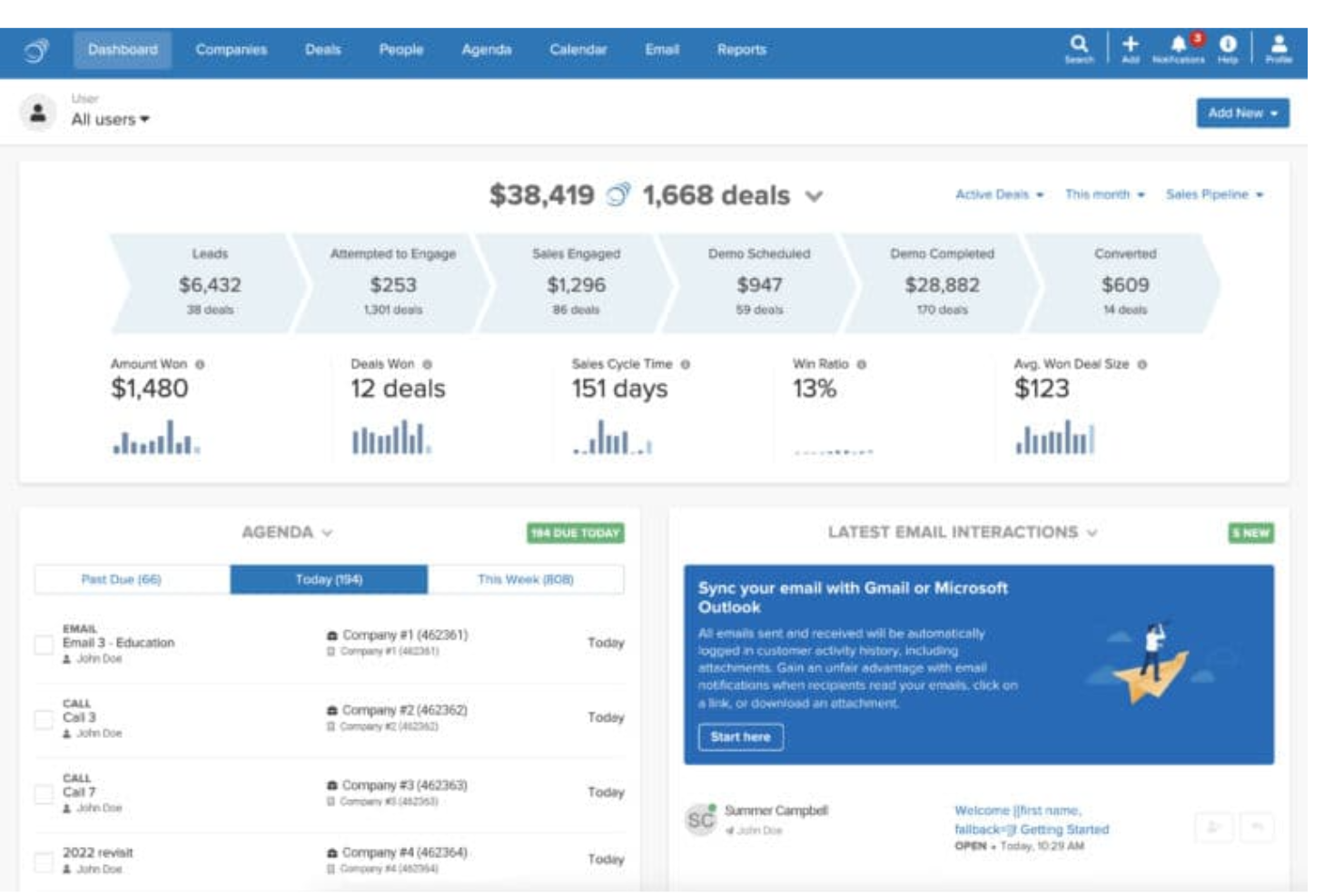 Pipeline CRM screenshot - Le 10 migliori soluzioni CRM per il commercio al dettaglio recensite nel 2026