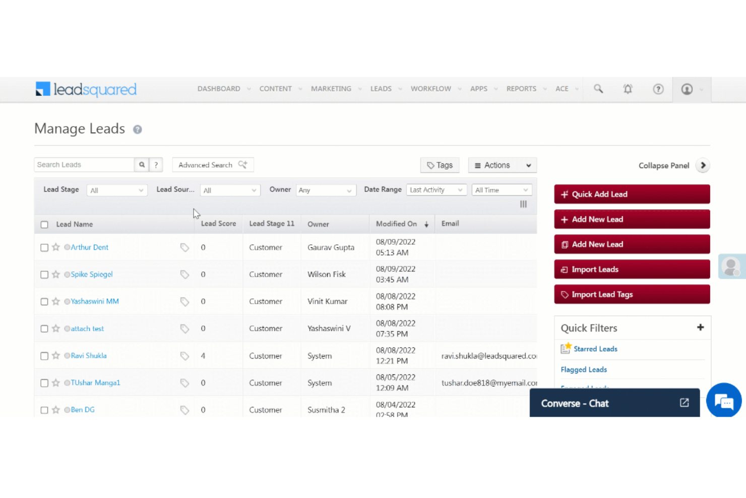 LeadSquared screenshot - Los 10 mejores programas CRM para centros de llamadas analizados en 2026