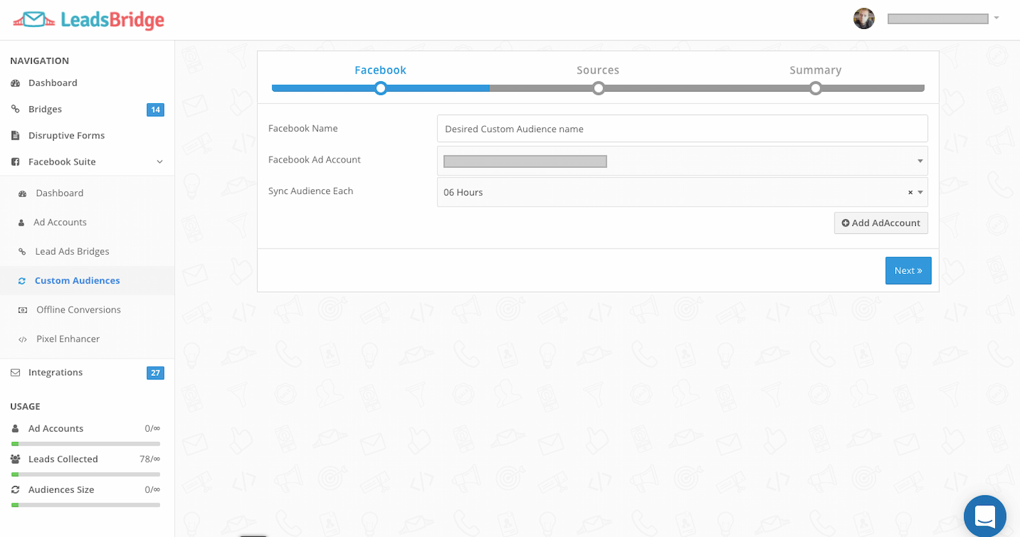 LeadsBridge screenshot - 10 mejores herramientas de generación de leads automatizada seleccionadas para 2026