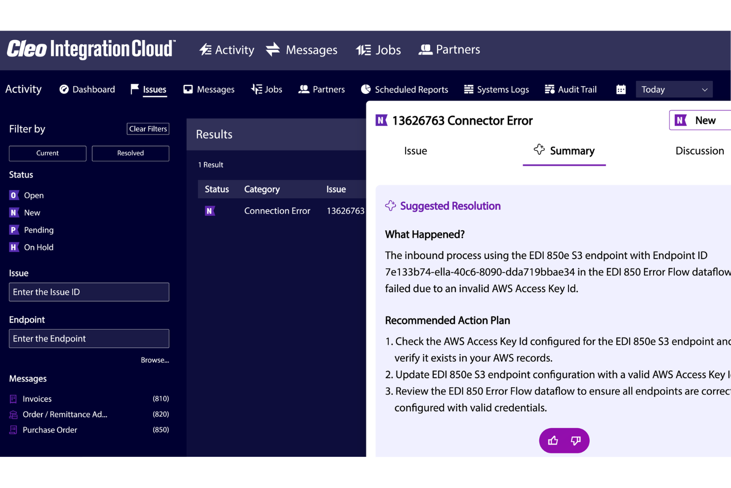 Cleo Integration Cloud screenshot - Le 10 Migliori Piattaforme di Integrazione Low-Code Recensite nel 2026