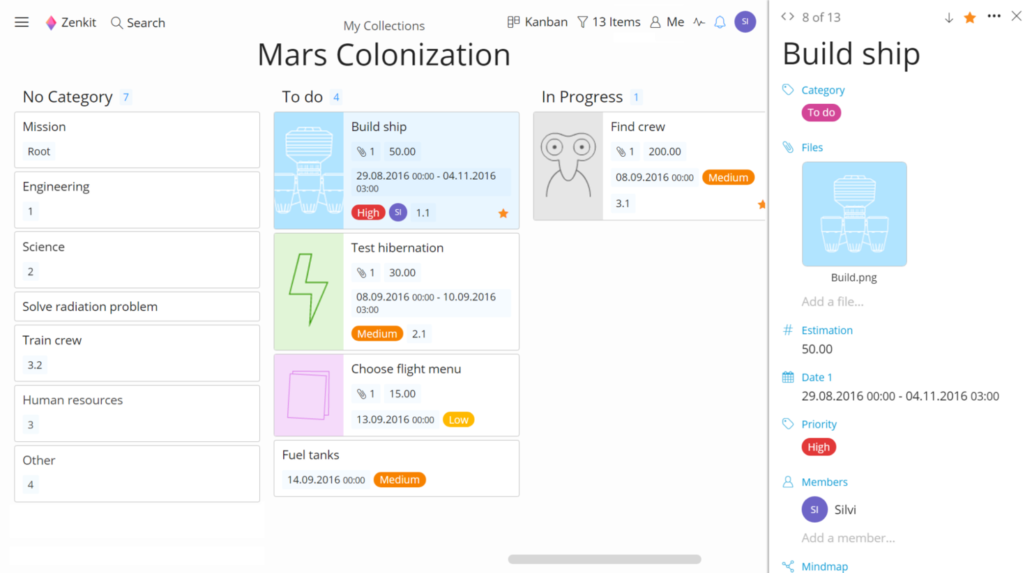 Zenkit screenshot - 10 Mejores Alternativas a Airtable Analizadas en 2026