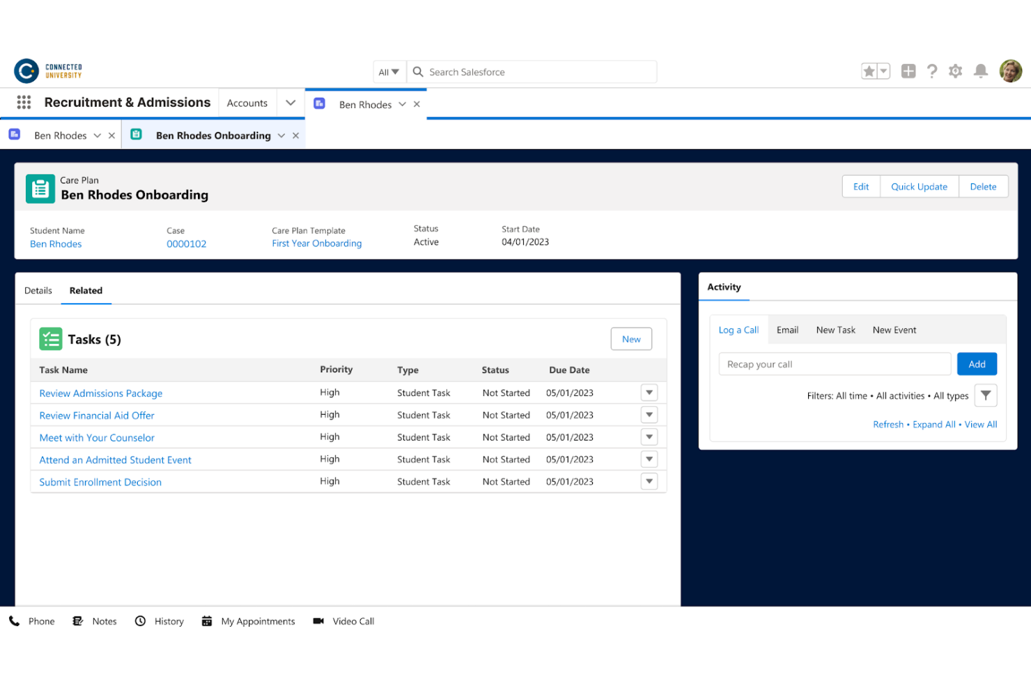 Salesforce Education Cloud screenshot - I 10 migliori software CRM per l’istruzione superiore recensiti nel 2026
