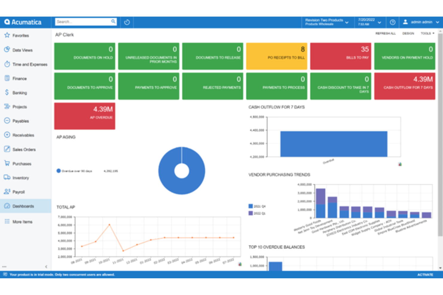 Acumatica screenshot - 10 Mejores Alternativas a MRPeasy en 2026