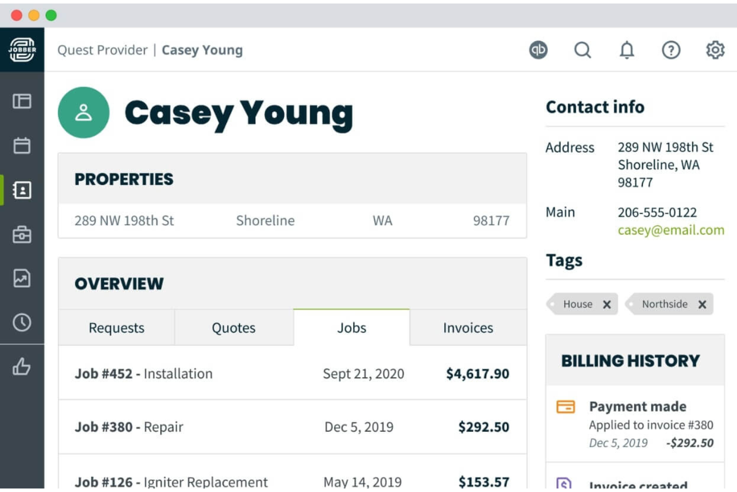 Jobber screenshot - Las 10 mejores alternativas a Thryv revisadas en 2026