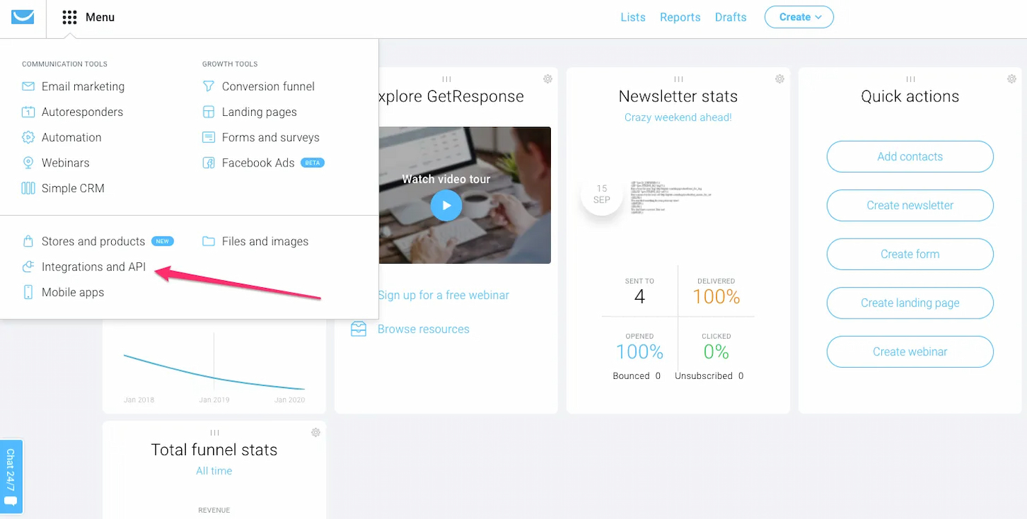 GetResponse screenshot - 10 mejores herramientas de generación de leads automatizada seleccionadas para 2026