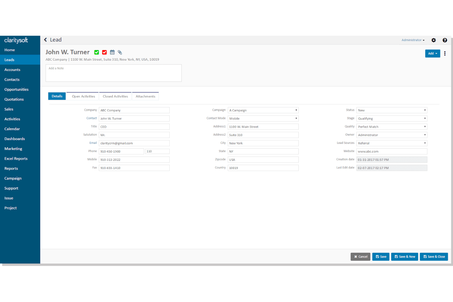 Claritysoft screenshot - Los 10 Mejores Software CRM para Office 365 en 2026