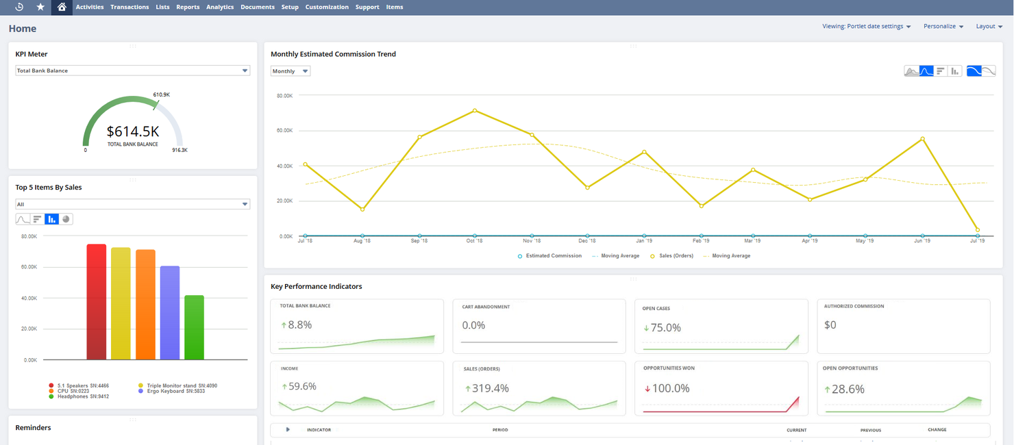 NetSuite ERP screenshot - I 23 migliori software CRM per il settore dei servizi nel 2026