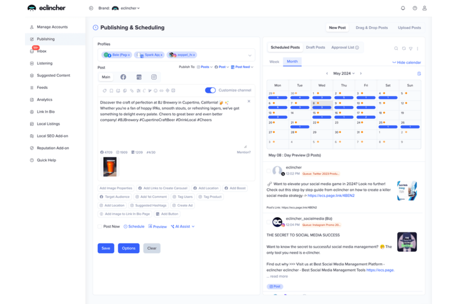 eclincher screenshot - Le 10 migliori soluzioni di Social CRM recensite nel 2026