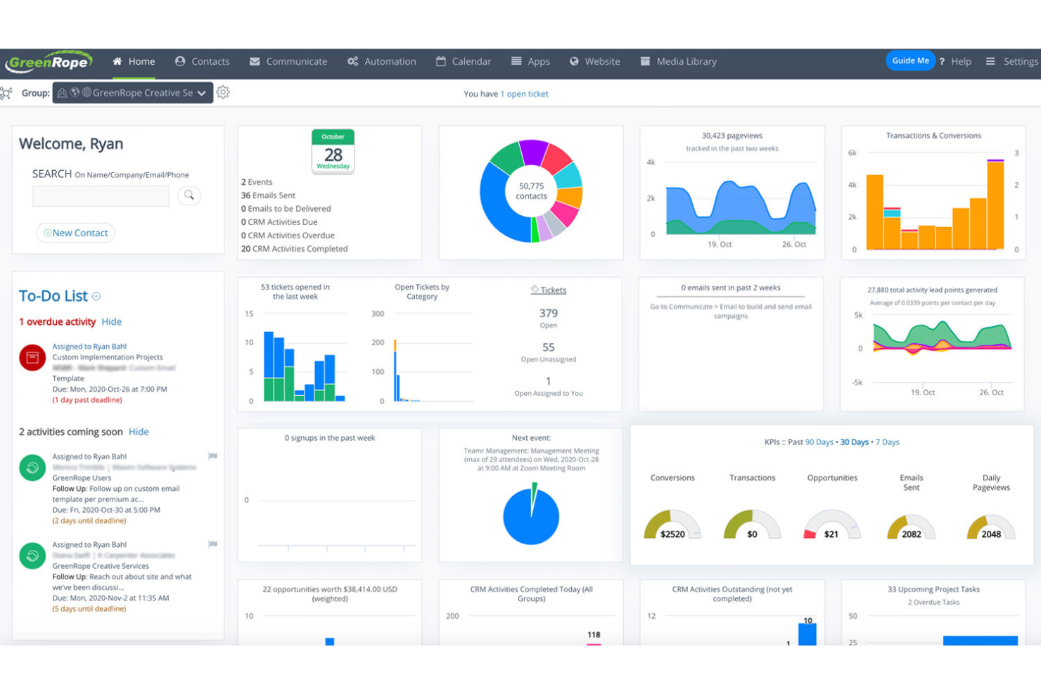 GreenRope screenshot - Le 10 migliori soluzioni di Social CRM recensite nel 2026