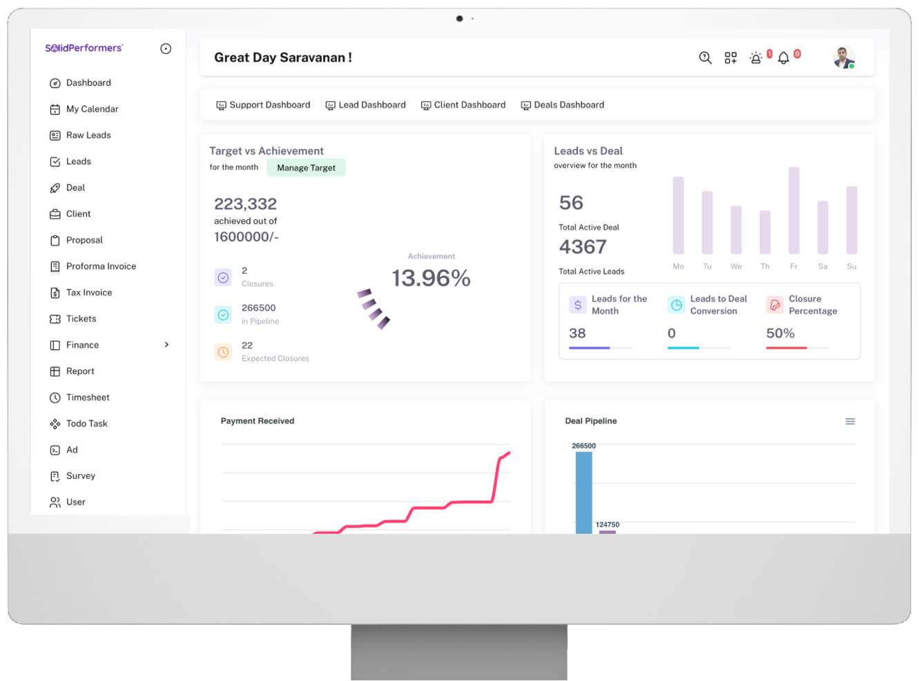 Solid Performers CRM screenshot - Le 10 migliori piattaforme CRM per l’edilizia recensite nel 2026