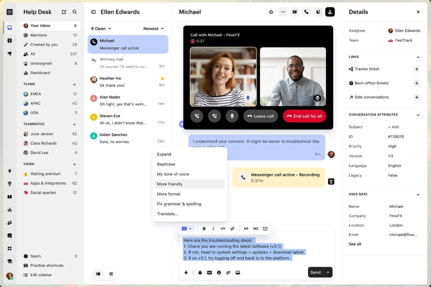 Intercom screenshot - Le 10 migliori alternative a Zendesk recensite nel 2026