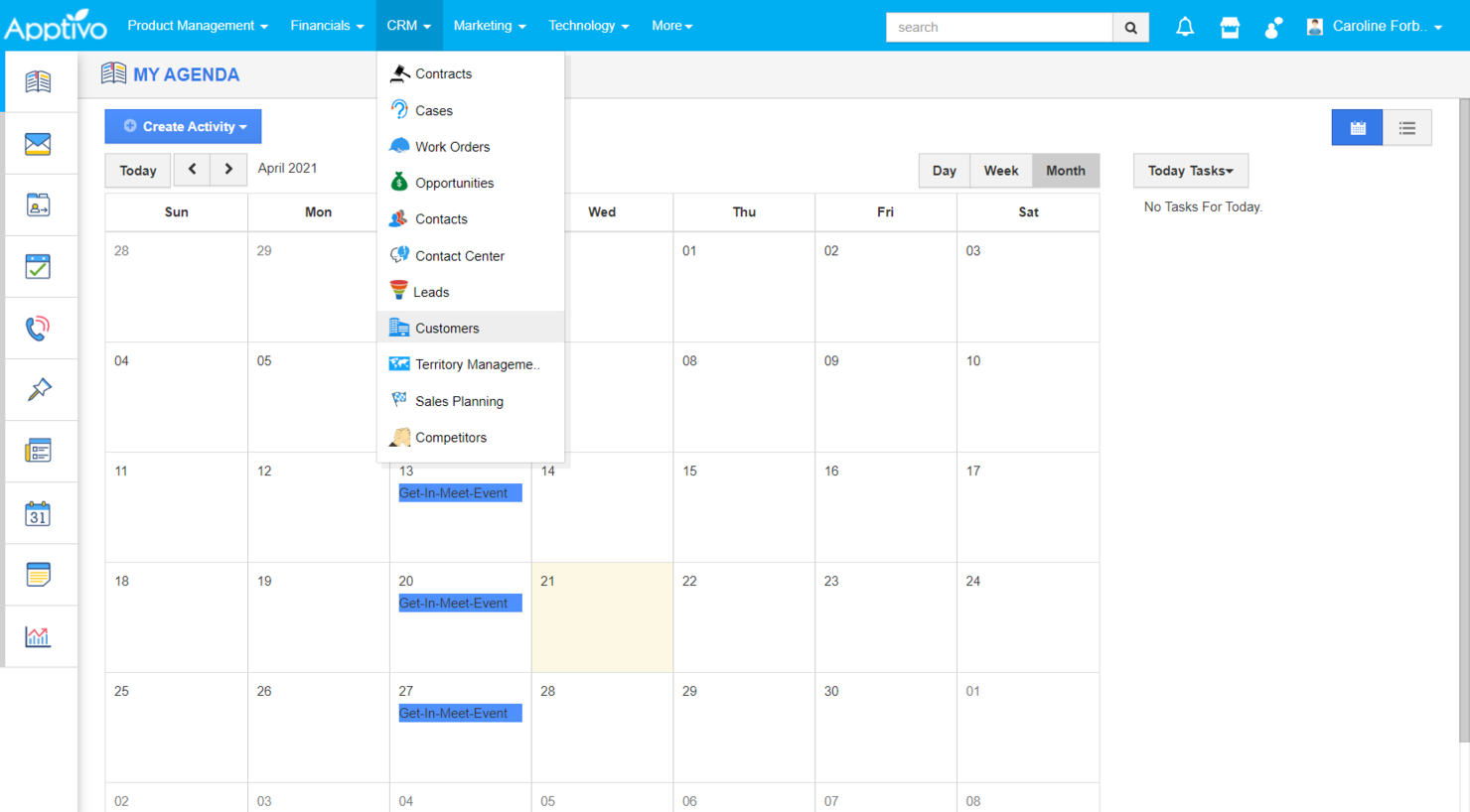 Apptivo screenshot - Le 10 migliori soluzioni CRM per utility recensite nel 2026